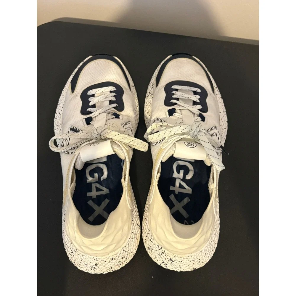 G/FORE MG4+ Golf Shoes Mens 10 Twilight White Navy Spikeless G4MS22EF42